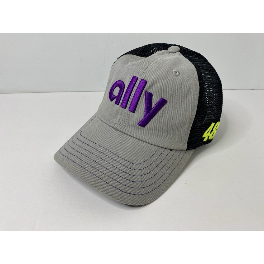 Jimmie Johnson #48 Hendrick Motorsports Hat Ally Bank Adjustable Mesh Black